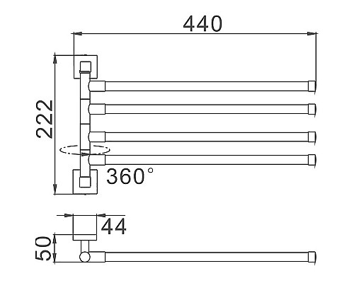 Полотенцедержатель Haiba HB8614 поворотный Хром