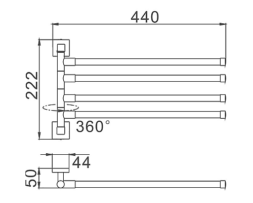 Полотенцедержатель Haiba HB8614 поворотный Хром