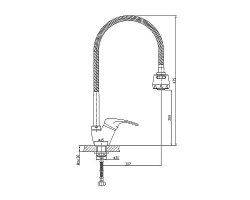 Смеситель для кухни Haiba HB4313 Хром