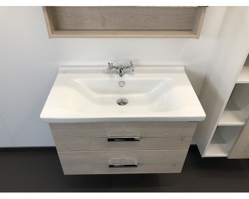 Тумба с раковиной Comforty Парма 80 00004143491 подвесная Дуб дымчатый