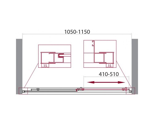Душевая дверь BelBagno Unique 115 UNIQUE-BF-1-100/115-C-Cr профиль Хром стекло прозрачное