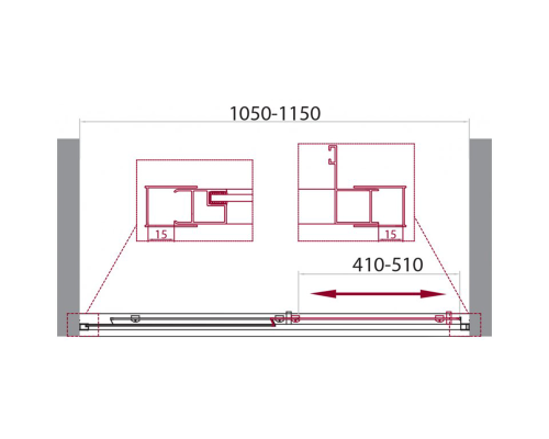 Душевая дверь BelBagno Unique 115 UNIQUE-BF-1-100/115-C-Cr профиль Хром стекло прозрачное