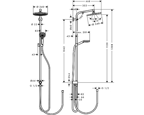 Душевая система Hansgrohe Crometta 27270000