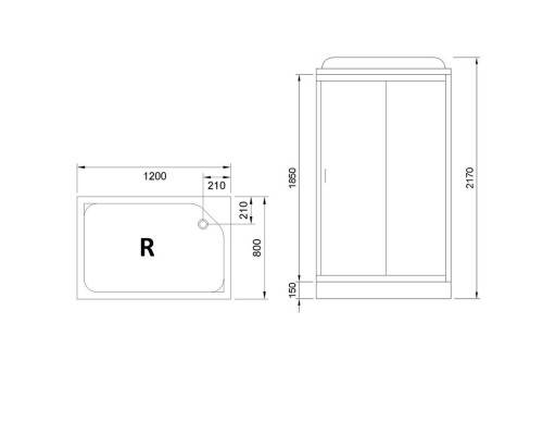 Душевая кабина Royal Bath HP 120х80 стекло матовое задняя стенка Белая