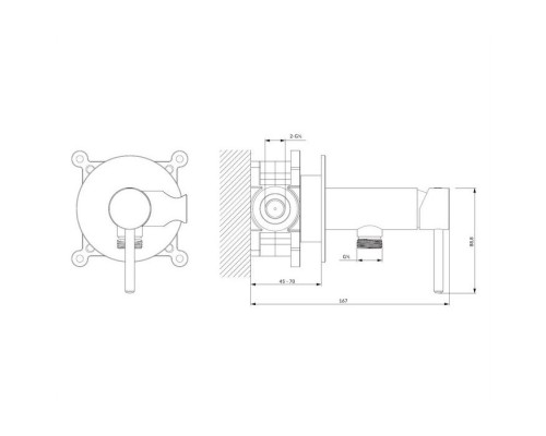 Система для биде скрытого монтажа Omnires Y SYSYBI2GL золото