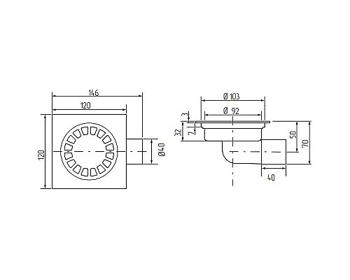 Душевой трап Migliore Ricambi 20207 с решеткой Бронза