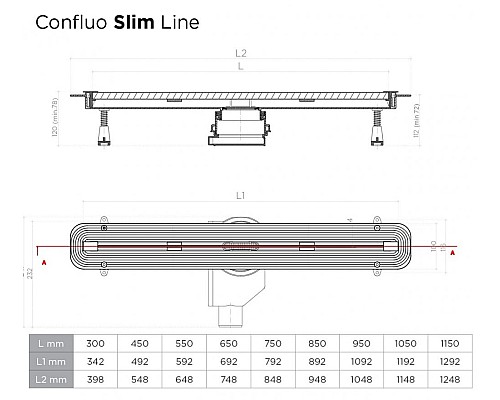 Душевой лоток Pestan Confluo Slim Line 950+ 13000303 с решеткой Хром матовый