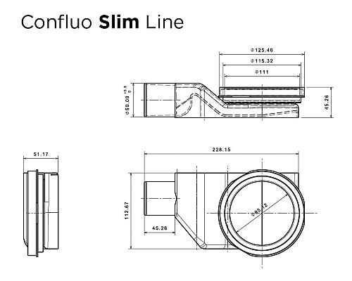 Душевой лоток Pestan Confluo Slim Line 950+ 13000303 с решеткой Хром матовый