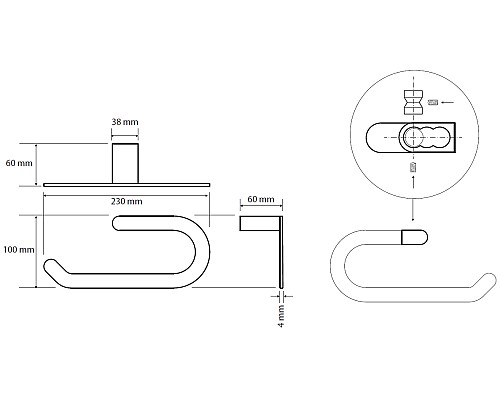 Полотенцедержатель Bemeta Galla 108104060 Черное матовое