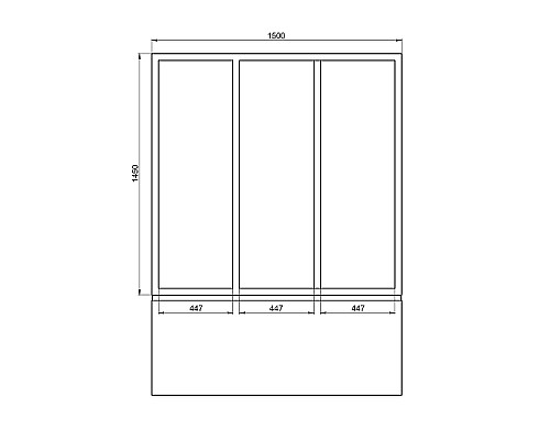 Шторка на ванну Bas Бриз/Верона/Ибица 150 ШТ00066 профиль Белый стекло прозрачное
