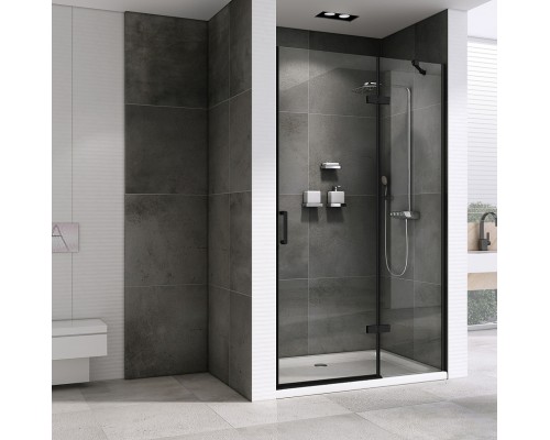 Душевая дверь Abber Zart 120 AG08120B профиль Черный стекло прозрачное