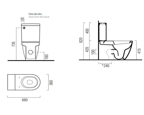 Унитаз моноблок GSI Pura 881711 без сиденья