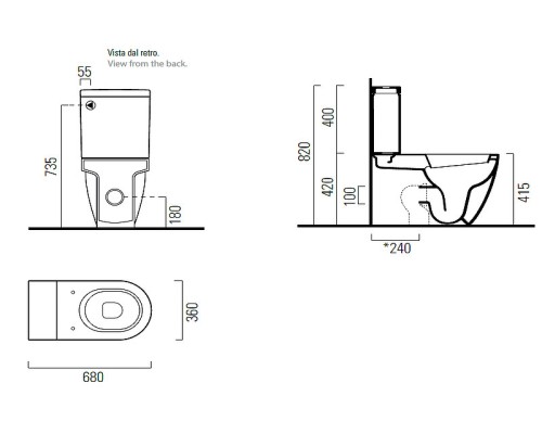 Унитаз моноблок GSI Pura 881711 без сиденья