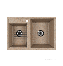 Мойка для кухни Делия 78 DBL 2 чаши песочный Aquaton