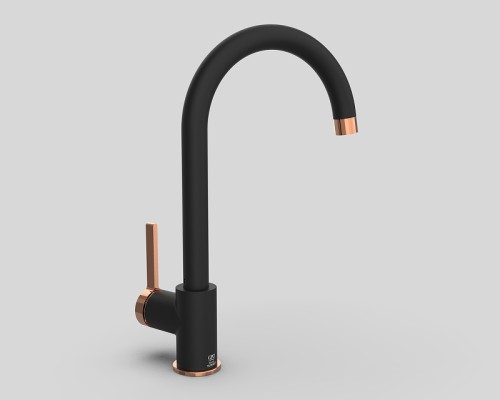 Смеситель для кухни GPD Gildo Черный Розовое золото