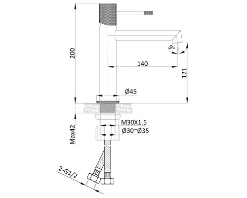 Смеситель для раковины Vincea Desire VBF-1D1CH Хром