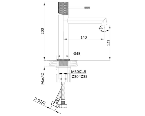 Смеситель для раковины Vincea Desire VBF-1D1CH Хром