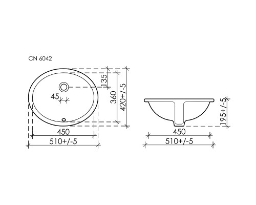 Раковина Ceramica Nova Element 50 CN6042 Белая