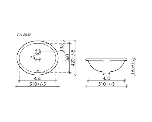 Раковина Ceramica Nova Element 50 CN6042 Белая
