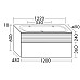 Тумба с раковиной Burgbad Fiumo 120 SFXO122F3956FOT45G0200C0001*2 подвесная Белая Бежевая