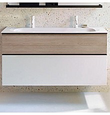 Тумба с раковиной Burgbad Fiumo 120 SFXO122F3956FOT45G0200C0001*2 подвесная Белая Бежевая