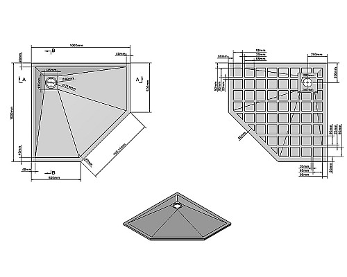 Душевой поддон из искусственного камня Vincea 100x100 VST-4SP1010W Белый матовый