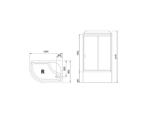 Душевая кабина Royal Bath BK 120x80 без гидромассажа