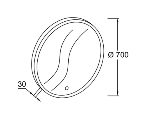 Зеркало Jacob Delafon Odeon Rive Gauche 50 EB1176-BLV Черное матовое