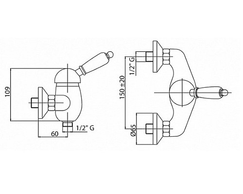 Смеситель для душа Cezares ELITE-D-01-Bi