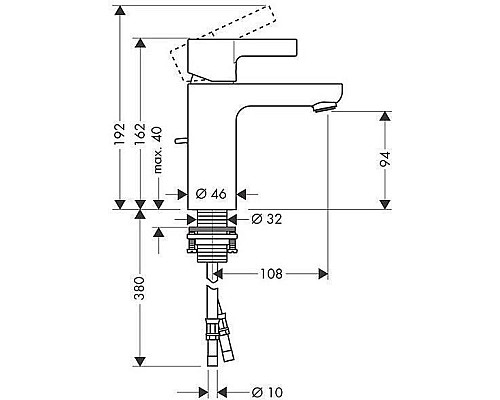 Смеситель для раковины Hansgrohe Metris S 31060000