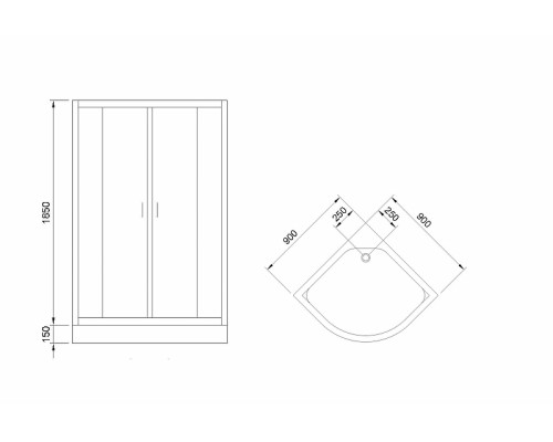 Душевой уголок Royal Bath HK 90х90 RB90HK-T с поддоном профиль Белый стекло прозрачное