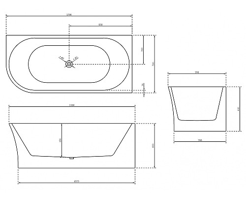 Акриловая ванна Abber AB9257-1.7 R