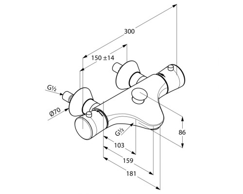 Смеситель для ванны и душа Kludi Ambienta 534010538