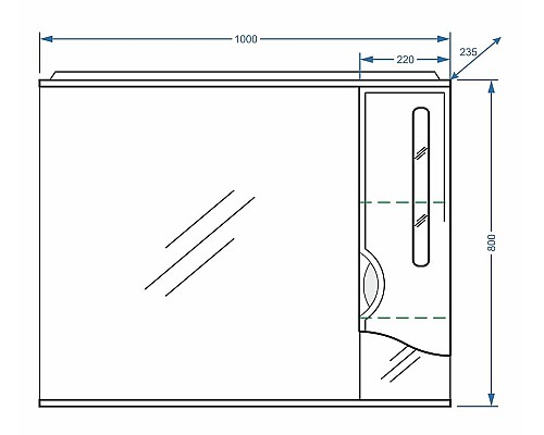 Зеркальный шкаф Stella Polar Сильва 100 SP-00000207