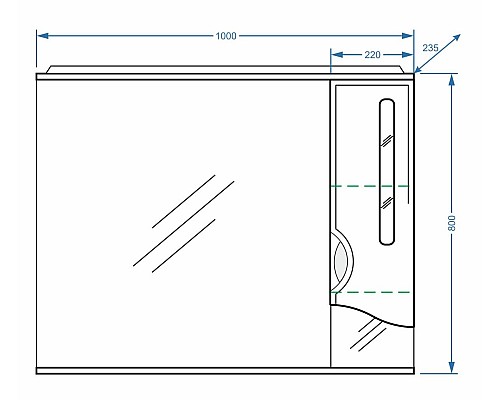 Зеркальный шкаф Stella Polar Сильва 100 SP-00000207