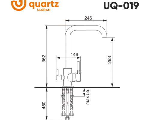 Смеситель для кухни Ulgran Quartz Десерт