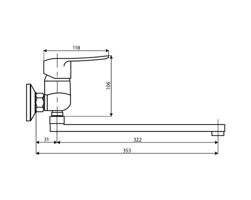 Смеситель для ванны Dorff Ultra D5095000 универсальный Хром