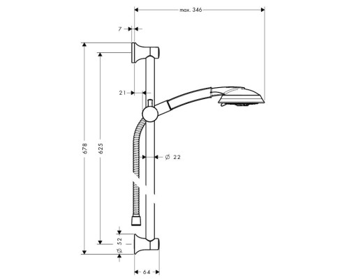 Душевой гарнитур Hansgrohe Raindance Classic 100 AIR 3jet