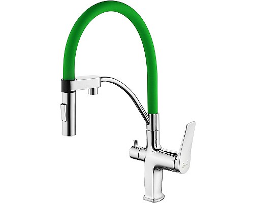 Смеситель для кухни Lemark Comfort LM3074C-Green Хром Зеленый