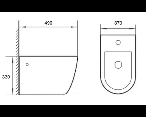 Биде CeramaLux 2197-18 подвесное Черное глянцевое
