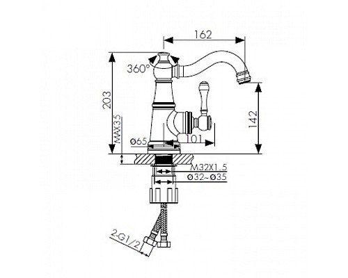 Смеситель для раковины KAISER Aria 03011-3