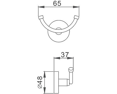 Двойной крючок Haiba HB1705-2 Хром Двойной крючок Haiba HB1705-2 Хром