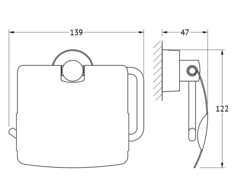 Держатель туалетной бумаги с крышкой (хром) FBS NOS 055