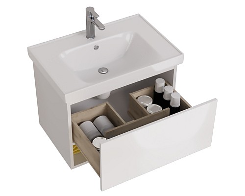 Тумба под раковину Dreja Perfecto 70 99.0807 подвесная Белый глянец