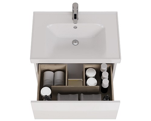 Тумба под раковину Dreja Perfecto 70 99.0807 подвесная Белый глянец