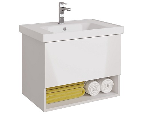 Тумба под раковину Dreja Perfecto 70 99.0807 подвесная Белый глянец