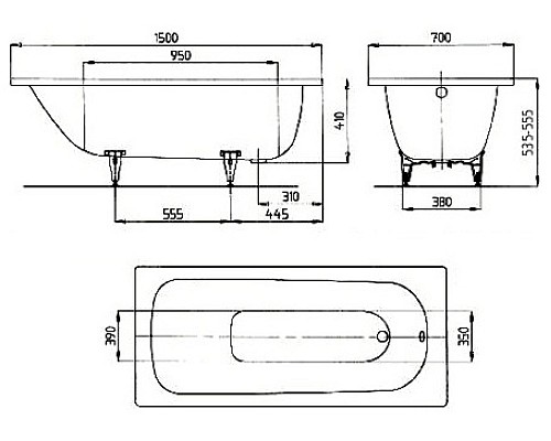 Ванна стальная Kaldewei Saniform Plus 150х70 111600010001 Ванна стальная Kaldewei Saniform Plus 150х70 111600010001