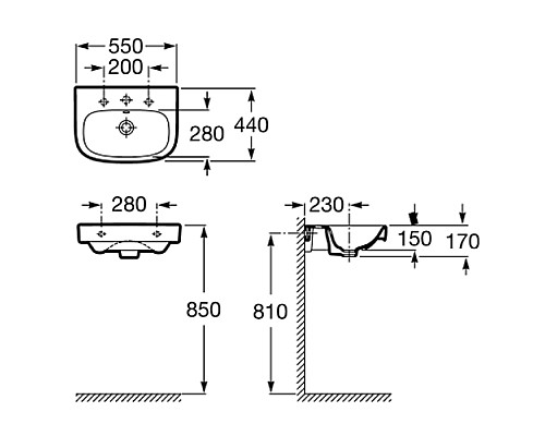 Раковина Roca Debba 55 32799500Y Белая