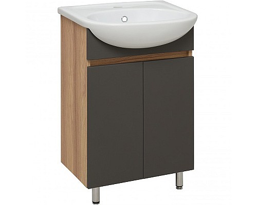 Тумба под раковину Runo Лада 50 00-00001164 Дуб серый Графит