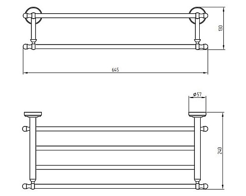 Полка для полотенец Migliore Mirella 17249 Хром